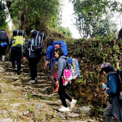 hiking in Nepal